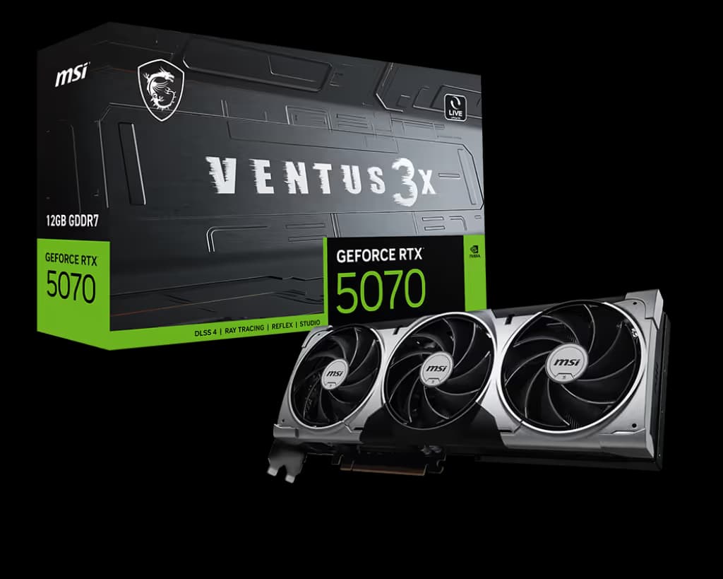 MSI GeForce RTX 5070 VENTUS 3X 12GB GDDR7 Gray / Black main image
