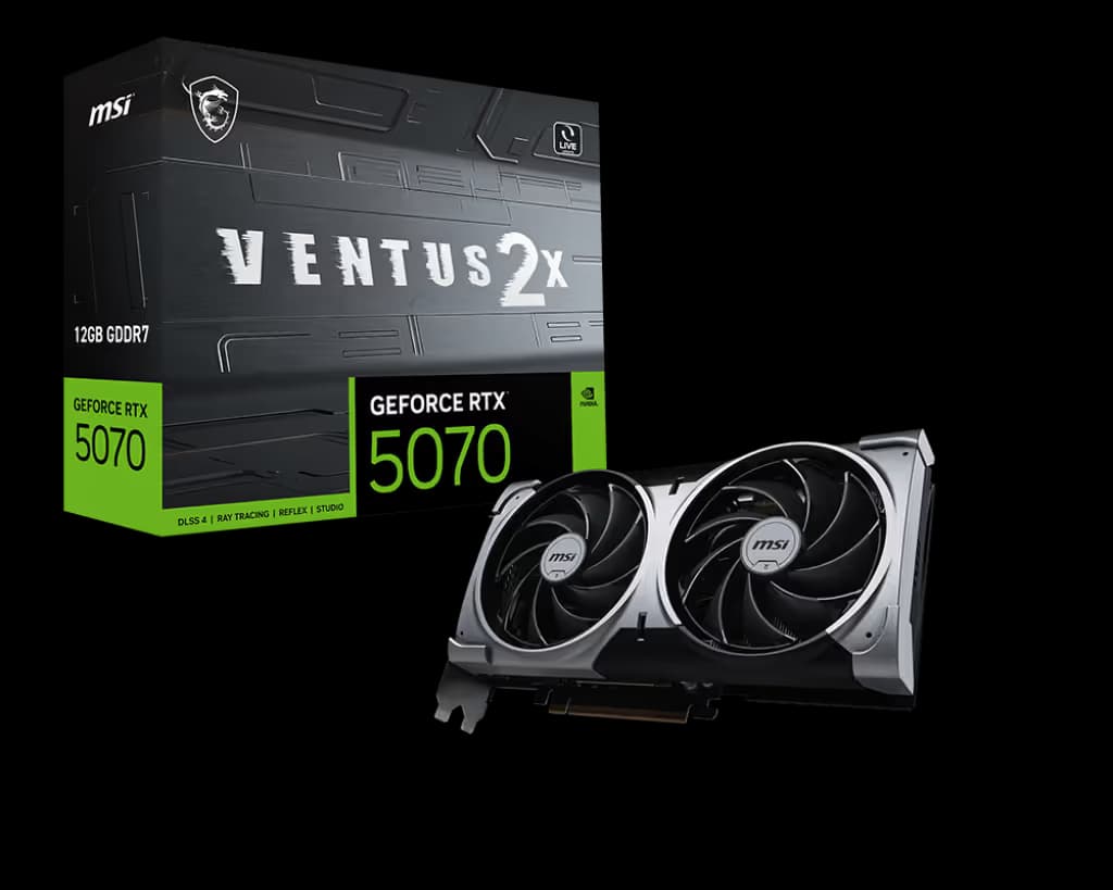 MSI VENTUS 2X GeForce RTX 5070 12GB GDDR7 Gray / Black main image