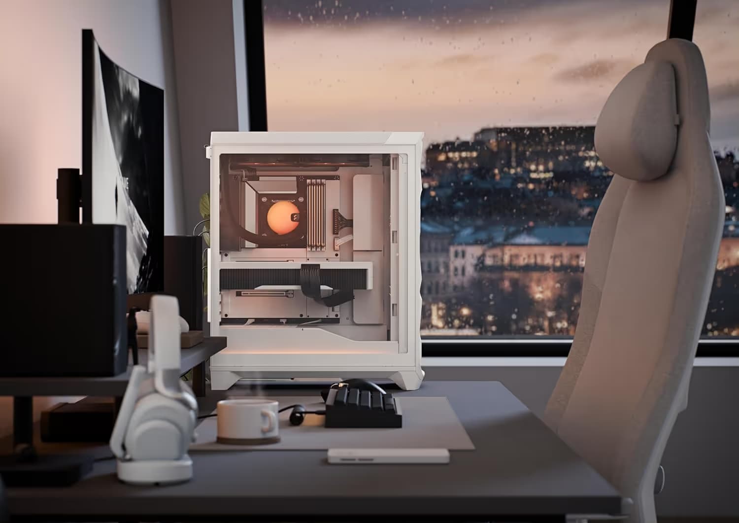 Fractal Design Meshify 3 White RGB TG Clear Tint image
