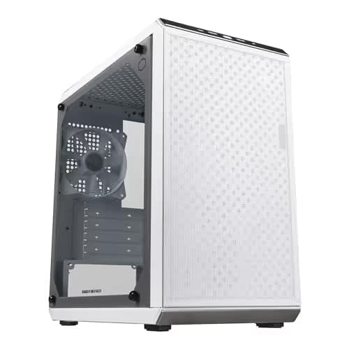 Cooler Master Q300L V2 MicroATX Mini Tower White Tempered Glass Side Panel image