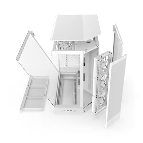 NZXT H9 Flow (2025) ATX Mid Tower White Tempered Glass Side Panel, USB 3.2 Gen 2x2 Type-C, USB 3.2 Gen 1 Type-A image