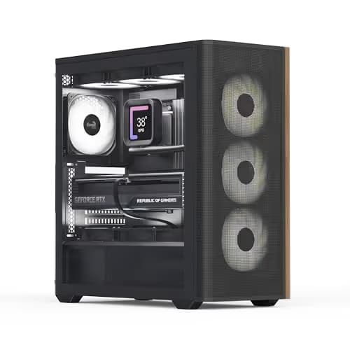 Aerocool D501A V2 ATX Mid Tower Black with Tempered Glass Side Panel and USB 3.2 Gen 2 Type-C, USB 3.2 Gen 1 Type-A main image