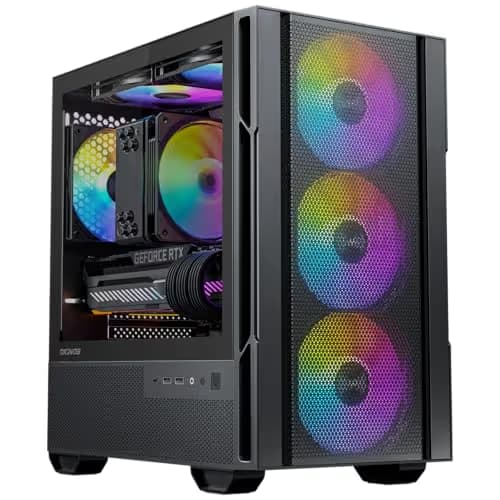 Okinos Cypress 3 Micro ATX Mini Tower Black Tempered Glass Side Panel, USB 3.2 Gen 2 Type-C, USB 3.2 Gen 1 Type-A image