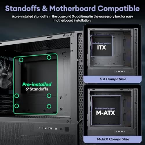 Okinos Cypress 3 Micro ATX Mini Tower Black Tempered Glass Side Panel, USB 3.2 Gen 2 Type-C, USB 3.2 Gen 1 Type-A image