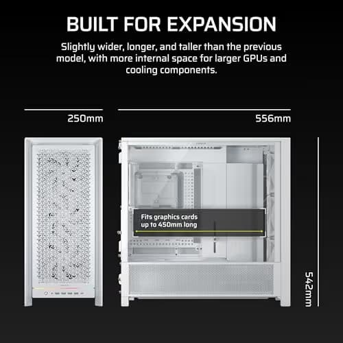 Corsair FRAME 5000D RS High-Airflow Mid-Tower PC Case - White image