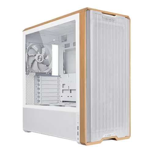 Lian Li LANCOOL 217 ATX Mid Tower White / Brown with Tempered Glass Side Panel and USB 3.2 Gen 2 Type-C USB 3.2 Gen 1 Type-A image