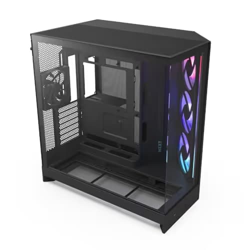 NZXT H9 Flow RGB (2025) ATX Mid Tower Black Tinted Tempered Glass USB 3.2 Gen 2x2 Type-C USB 3.2 Gen 1 Type-A image