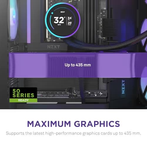 NZXT H9 Flow RGB (2025) ATX Mid Tower Black Tinted Tempered Glass USB 3.2 Gen 2x2 Type-C USB 3.2 Gen 1 Type-A image