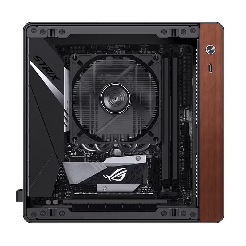 Jonsbo NV10 Mini-ITX Desktop Black / Brown with Mesh Side Panel and USB 3.2 Gen 2 Type-C Front Panel image