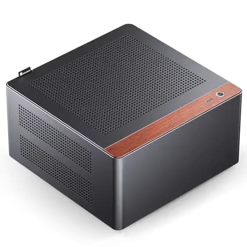 Jonsbo NV10 Mini-ITX Desktop Black / Brown with Mesh Side Panel and USB 3.2 Gen 2 Type-C Front Panel main image