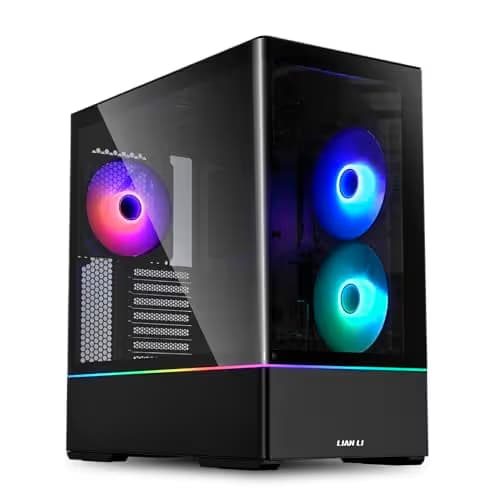 Lian Li LL01 ATX Mid Tower Black with Tempered Glass Side Panel and USB 3.2 Gen 2 Type-C, USB 3.2 Gen 1 Type-A image