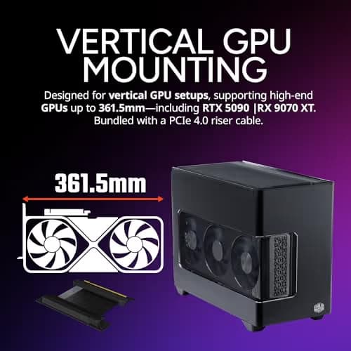 Cooler Master NR200P V3 Mini-ITX Desktop Black with Acrylic Side Panel and USB 3.2 Gen 2x2 Type-C, USB 3.2 Gen 1 Type-A image