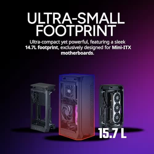Cooler Master NCORE 100 AIR Mini-ITX Tower Black with Mesh Side Panel and Front USB 3.2 Gen 2x2 Type-C, USB 3.2 Gen 1 Type-A image