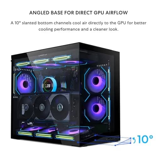 Lian Li O11 Dynamic Mini V2 ATX Mini Tower Black with Tempered Glass Side Panel and USB 3.2 Gen 2 Type-C, USB 3.2 Gen 1 Type-A image