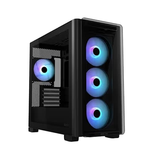 Asus A23 PLUS Micro ATX Mid Tower Black Tempered Glass Side Panel, USB 3.2 Gen 2 Type-C, USB 3.2 Gen 1 Type-A image