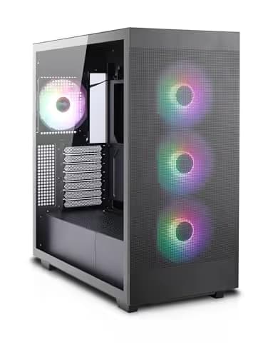 Rosewill Helium Flow RGB ATX Mid Tower Black Tempered Glass main image