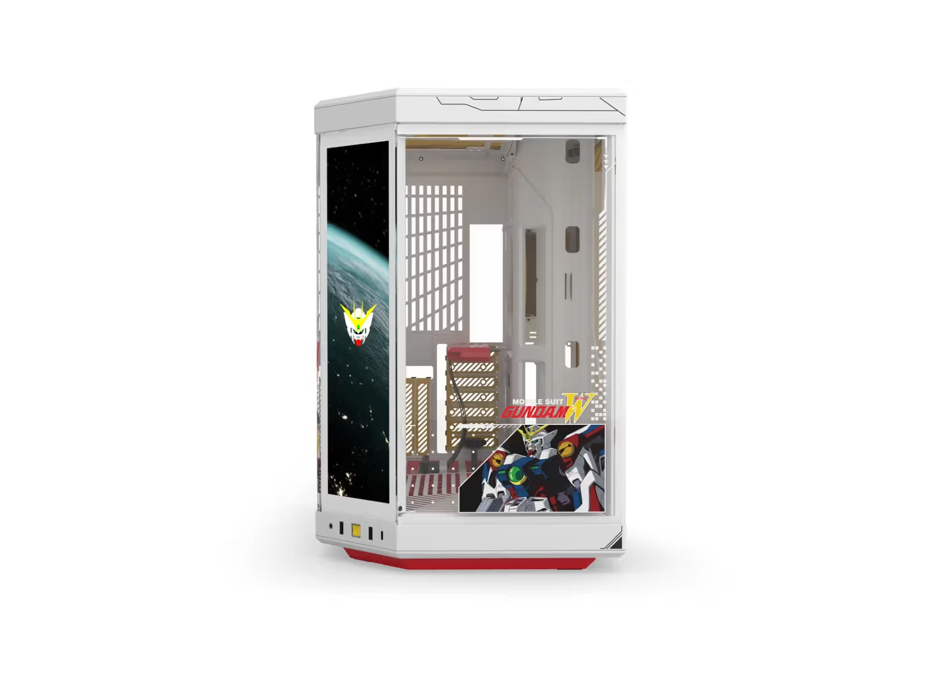 HYTE Gundam Wing Y70 Touch Infinite ATX Mid Tower White / Gold with Tempered Glass Side Panel and USB 3.2 Gen 2 Type-C, USB 3.2 Gen 1 Type-A image