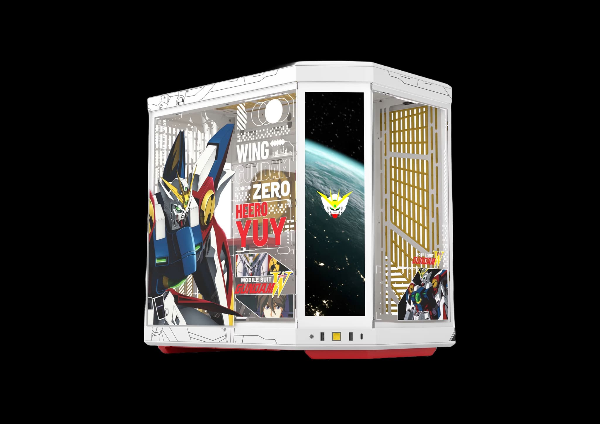 HYTE Gundam Wing Y70 Touch Infinite ATX Mid Tower White / Gold with Tempered Glass Side Panel and USB 3.2 Gen 2 Type-C, USB 3.2 Gen 1 Type-A main image