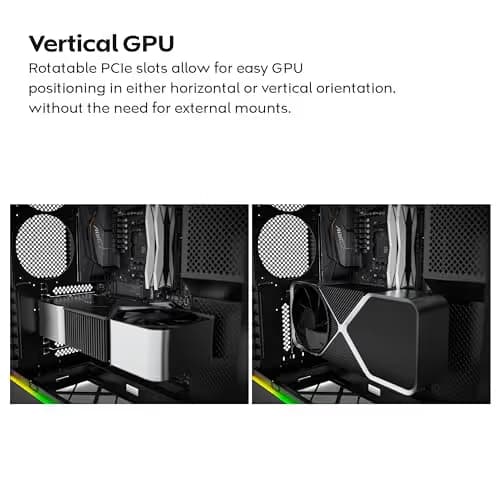 Montech HS01 PRO ATX Mid Tower Black Tempered Glass Side Panel with USB 3.2 Gen 2 Type-C and USB 3.2 Gen 1 Type-A image