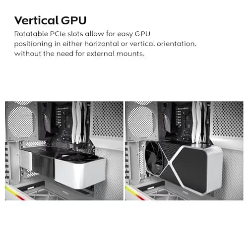 Montech HS02 Pro ATX Mid Tower White Tempered Glass Side Panel with USB 3.2 Gen 2 Type-C and USB 3.2 Gen 1 Type-A image