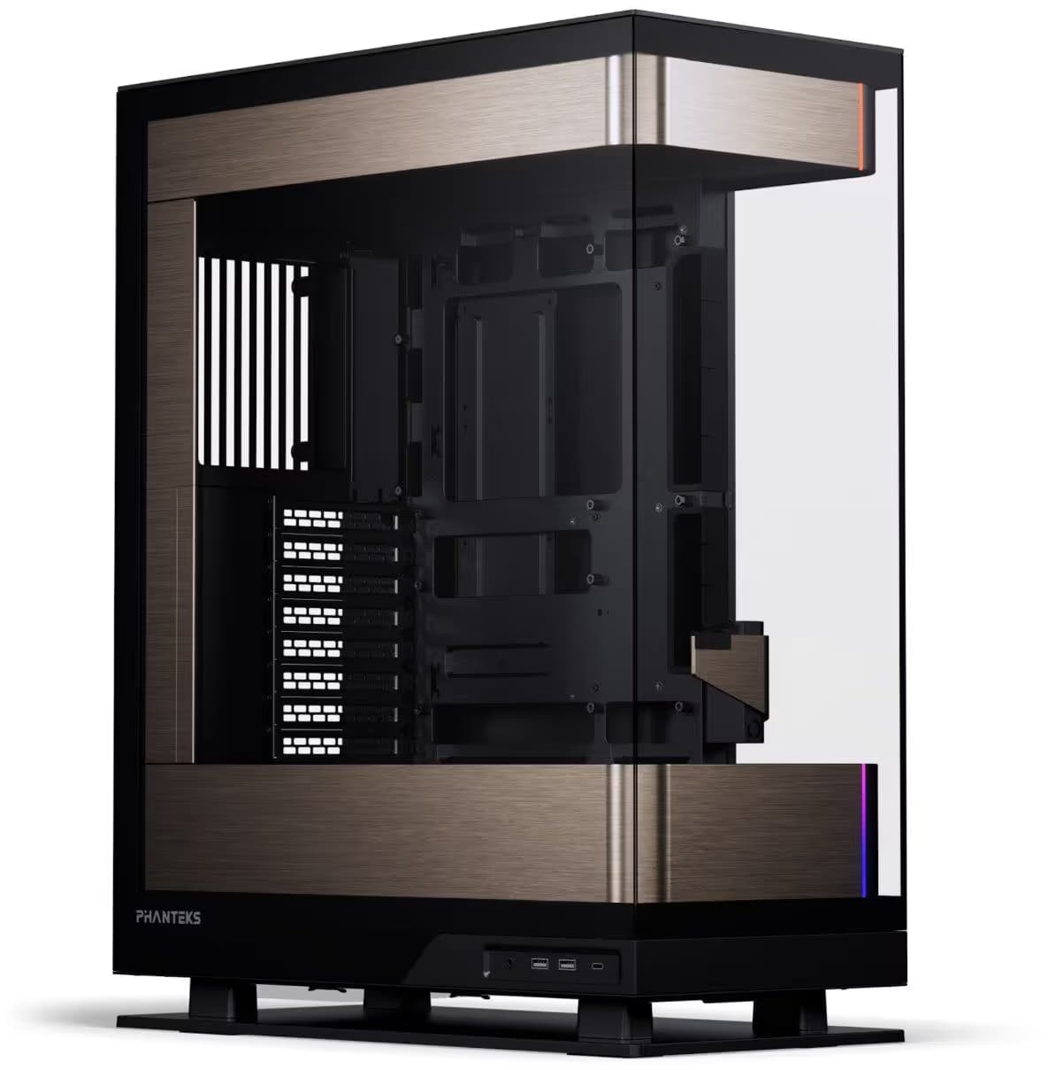 Phanteks EVOLV X2 ATX Mid Tower Black / Gold with Tempered Glass Side Panel and USB 3.2 Gen 2x2 Type-C, USB 3.2 Gen 1 Type-A image