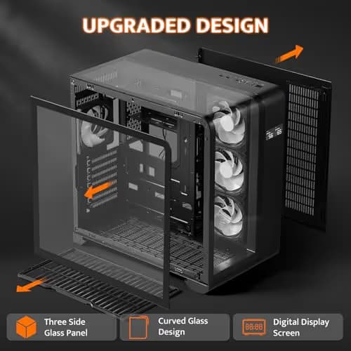 darkFlash L280 ATX Mid Tower Black with Tempered Glass Side Panel and Front USB 3.2 Gen 1 Type-A, USB 2.0 Type-A image