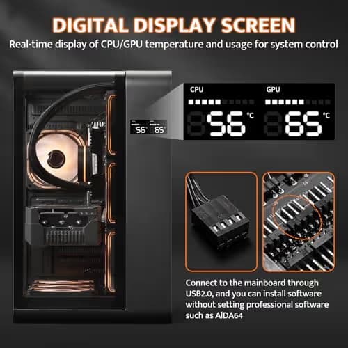 darkFlash L280 ATX Mid Tower Black with Tempered Glass Side Panel and Front USB 3.2 Gen 1 Type-A, USB 2.0 Type-A image