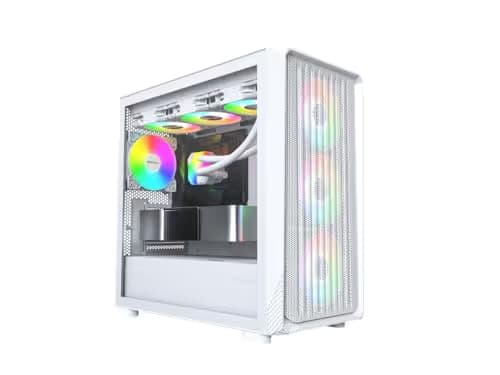 Montech X5M Micro ATX Mini Tower White with Tempered Glass Side Panel and USB 3.2 Gen 2x2 Type-C, USB 3.2 Gen 1 Type-A, USB 2.0 Type-A image