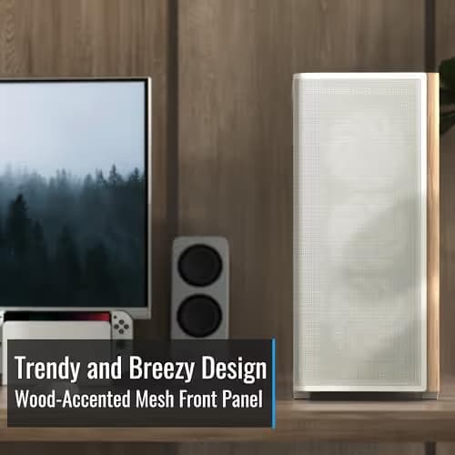 Aerocool D501A V2 ATX Mid Tower White with Tempered Glass Side Panel and USB 3.2 Gen 2 Type-C, USB 3.2 Gen 1 Type-A Front Panel image