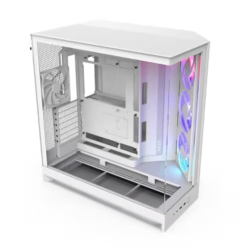 NZXT H9 Flow RGB (2025) ATX Mid Tower White with Tempered Glass Side Panel and USB 3.2 Gen 2x2 Type-C USB 3.2 Gen 1 Type-A Front Panel image