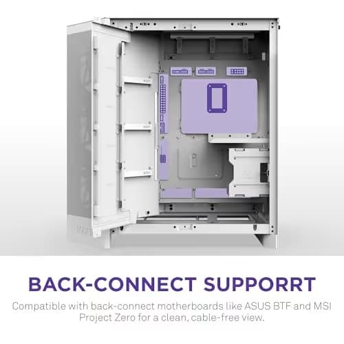 NZXT H9 Flow RGB (2025) ATX Mid Tower White with Tempered Glass Side Panel and USB 3.2 Gen 2x2 Type-C USB 3.2 Gen 1 Type-A Front Panel image
