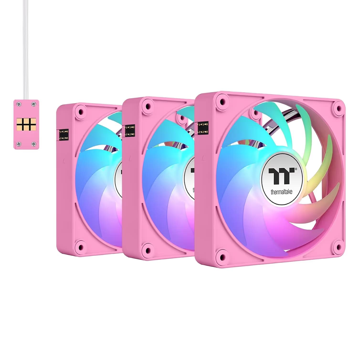 Thermaltake CT120 EX Reverse 120mm Pink ARGB PWM Reverse Sync 65.82 CFM 3-Pack image