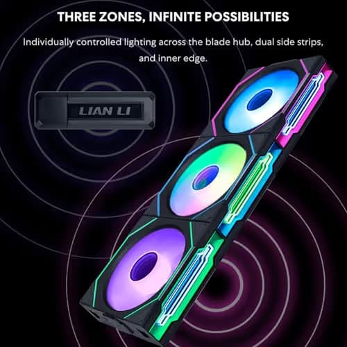 Lian Li UNI FAN SL-INF 120mm White PWM ARGB Wireless 3-Pack Reverse image