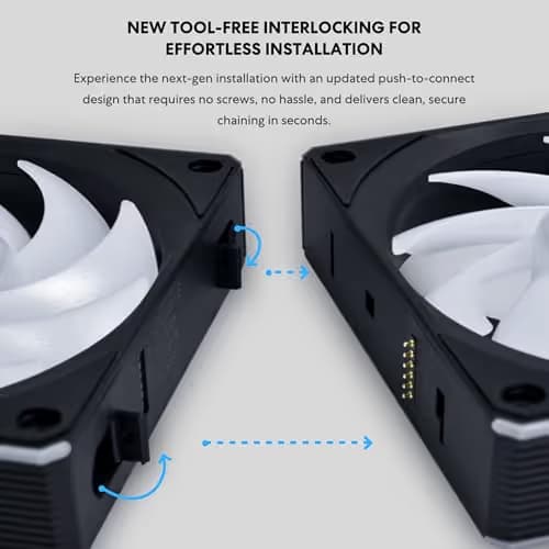 Lian Li UNI FAN CL Wireless 120mm White Addressable RGB PWM 77.34 CFM 3-Pack image