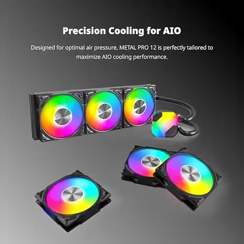Montech Metal Pro 120mm Black PWM Addressable RGB 76.2 CFM 3-Pack image