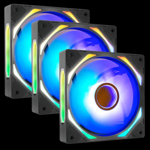 iBuypower GEN 9 Deluxe 120mm Addressable RGB PWM Black 3-Pack main image