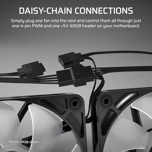 Corsair RS120-R 120mm Black Addressable RGB PWM 65.82 CFM 3-Pack image