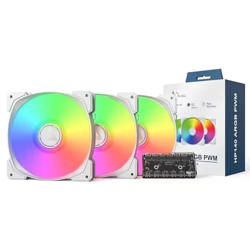 Montech HP 140mm White Addressable RGB PWM 95.61 CFM 3-Pack image
