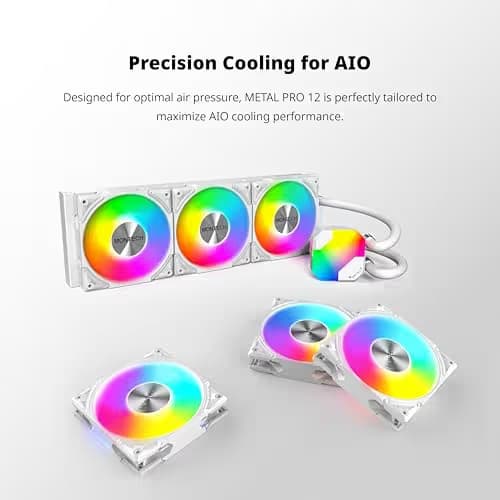 Montech Metal Pro 120mm White Addressable RGB PWM 76.2 CFM 3-Pack image