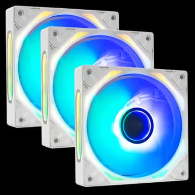 iBuypower GEN 9 Deluxe 120mm White Addressable RGB PWM 3-Pack main image