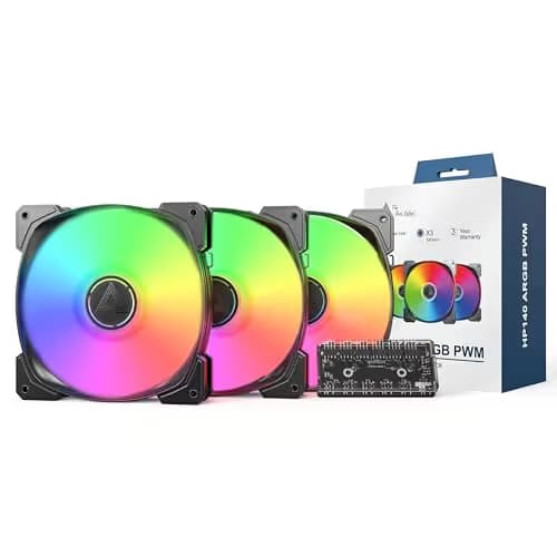 Montech HP 140mm Black Addressable RGB PWM 95.61 CFM 3-Pack image