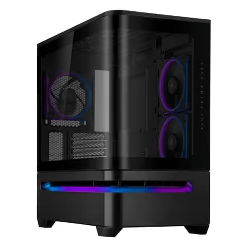 Asus Prime AP202 Micro ATX Mid Tower Black with Tempered Glass Side Panel and USB 3.2 Gen 2x2 Type-C, USB 3.2 Gen 1 Type-A main image