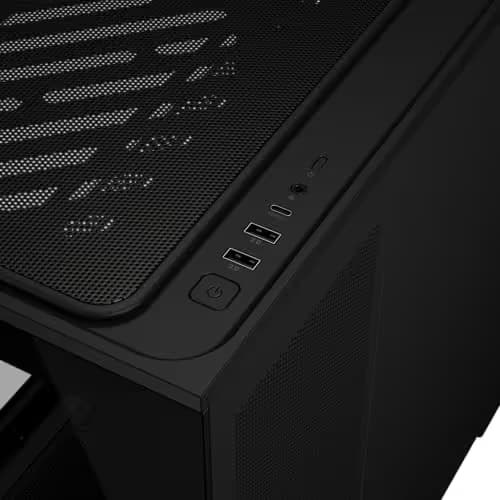Asus Prime AP202 Micro ATX Mid Tower Black with Tempered Glass Side Panel and USB 3.2 Gen 2x2 Type-C, USB 3.2 Gen 1 Type-A image