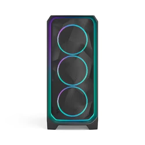 Fractal Design Meshify 3 Ambience Pro RGB ATX Mid Tower Black with Tinted Tempered Glass Side Panel and USB 3.2 Gen 2x2 Type-C, USB 3.2 Gen 1 Type-A image