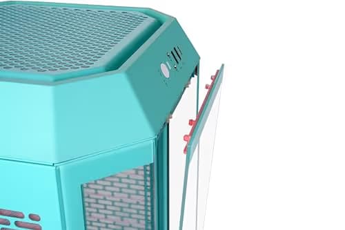 Thermaltake The Tower 250 Mini-ITX Tower Blue / Pink with Tempered Glass Side Panel, USB 3.2 Gen 2 Type-C, USB 3.2 Gen 1 Type-A, and Dimensions 300 x 281 x 506 image