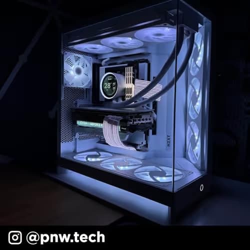 NZXT H9 Flow RGB+ (2025) ATX Mid Tower Black with Tinted Tempered Glass Side Panel and USB 3.2 Gen 2x2 Type-C, USB 3.2 Gen 1 Type-A image