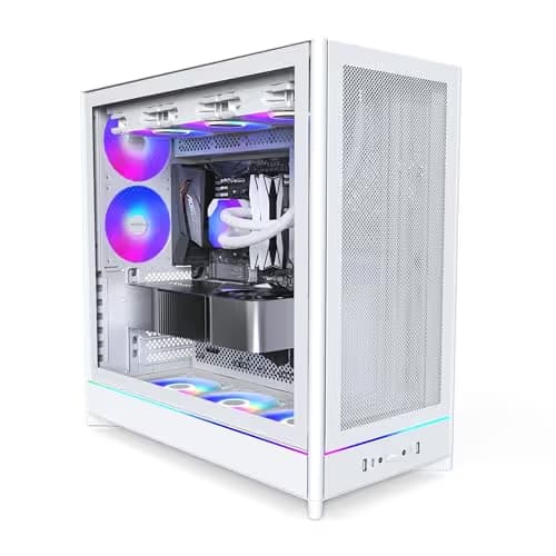 Montech HS01 PRO ATX Mid Tower White Tempered Glass Side Panel, USB 3.2 Gen 2 Type-C, USB 3.2 Gen 1 Type-A image