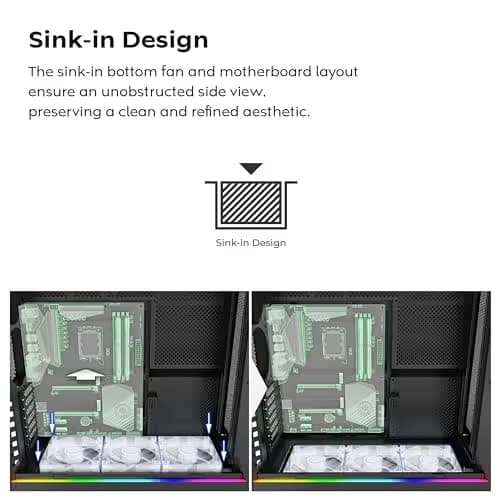 Montech HS01 PRO ATX Mid Tower White Tempered Glass Side Panel, USB 3.2 Gen 2 Type-C, USB 3.2 Gen 1 Type-A image