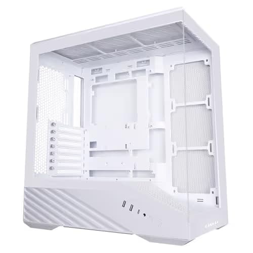 Lian Li Vector V100 ATX Mid-Tower PC Case-Tempered Glass-White-V100W image