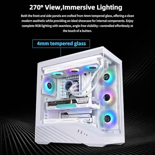Lian Li Vector V100 ATX Mid-Tower PC Case-Tempered Glass-White-V100W image
